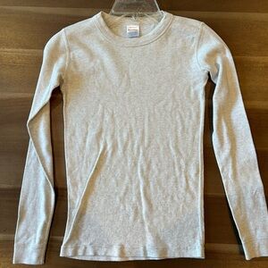 Like New Hanna Andersson Cream & Tan Crew Neck Organic Tee
